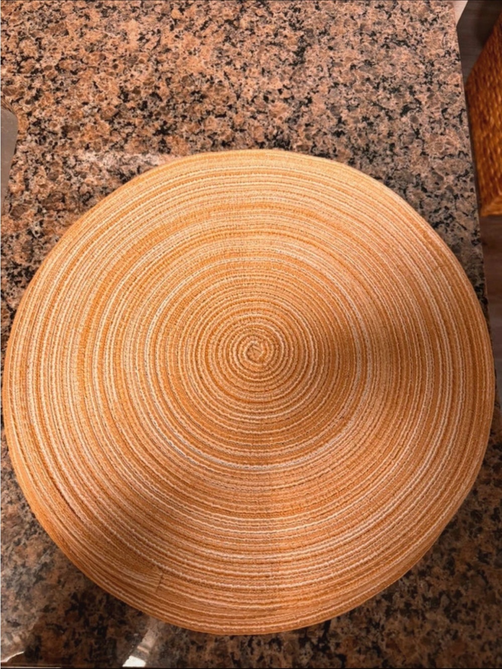 Round Woven Straw Placemat in Natural Tan- Set of 4